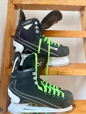 Vince Black Skates with Neon Green Laces